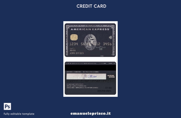stile verificato modello di carta nera USA JP Morgan Chase bank american express